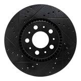 R1 Concepts 99-09 Volvo S60 Front Left Drilled & Slotted Black Brake Rotor