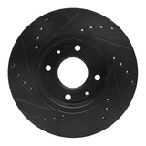 R1 Concepts 00-04 Volvo V40 Front Right Drilled & Slotted Black Brake Rotor by R1 Concepts RNC-633-27026R