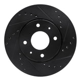 R1 Concepts 00-04 Volvo V40 Front Right Drilled & Slotted Black Brake Rotor by R1 Concepts RNC-633-27026R