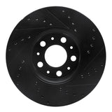 R1 Concepts 99-09 Volvo XC70 Front Left Drilled & Slotted Black Brake Rotor