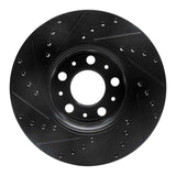 R1 Concepts 99-09 Volvo S60 Front Right Drilled & Slotted Black Brake Rotor