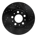 R1 Concepts 99-09 Volvo S60 Front Right Drilled & Slotted Black Brake Rotor
