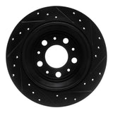 R1 Concepts 99-00 Volvo V70 Rear Left Drilled & Slotted Black Brake Rotor by R1 Concepts RNC-633-27029L