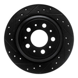 R1 Concepts 99-00 Volvo V70 Rear Left Drilled & Slotted Black Brake Rotor by R1 Concepts RNC-633-27029L