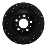 R1 Concepts 99-00 Volvo V70 Rear Right Drilled & Slotted Black Brake Rotor by R1 Concepts RNC-633-27029R