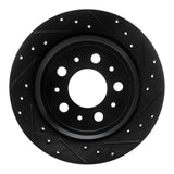 R1 Concepts 99-00 Volvo V70 Rear Right Drilled & Slotted Black Brake Rotor by R1 Concepts RNC-633-27029R