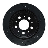 R1 Concepts 00-00 Volvo V70 Rear Right Drilled & Slotted Black Brake Rotor by R1 Concepts RNC-633-27030R