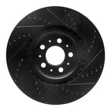 R1 Concepts 04-07 Volvo S60 Front Left Drilled & Slotted Black Brake Rotor by R1 Concepts RNC-633-27031L