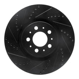 R1 Concepts 04-07 Volvo S60 Front Left Drilled & Slotted Black Brake Rotor by R1 Concepts RNC-633-27031L