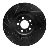R1 Concepts 04-07 Volvo V70 Front Right Drilled & Slotted Black Brake Rotor by R1 Concepts RNC-633-27031R