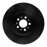 R1 Concepts 04-07 Volvo V70 Rear Left Drilled & Slotted Black Brake Rotor by R1 Concepts RNC-633-27032L