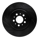R1 Concepts 04-07 Volvo V70 Rear Left Drilled & Slotted Black Brake Rotor by R1 Concepts RNC-633-27032L