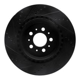 R1 Concepts 04-07 Volvo V70 Rear Right Drilled & Slotted Black Brake Rotor by R1 Concepts RNC-633-27032R