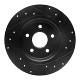 R1 Concepts 04-13 Volvo S40 Rear Left Drilled & Slotted Black Brake Rotor by R1 Concepts RNC-633-27033L