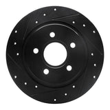 R1 Concepts 04-13 Volvo S40 Rear Left Drilled & Slotted Black Brake Rotor by R1 Concepts RNC-633-27033L
