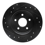 R1 Concepts 04-13 Volvo V50 Rear Right Drilled & Slotted Black Brake Rotor by R1 Concepts RNC-633-27033R