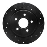 R1 Concepts 04-13 Volvo V50 Rear Right Drilled & Slotted Black Brake Rotor by R1 Concepts RNC-633-27033R