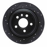 R1 Concepts 07-10 Volvo S80 Rear Left Drilled & Slotted Black Brake Rotor by R1 Concepts RNC-633-27034L
