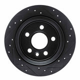 R1 Concepts 07-10 Volvo S80 Rear Right Drilled & Slotted Black Brake Rotor by R1 Concepts RNC-633-27034R