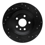 R1 Concepts 07-18 Volvo V60 Cross Country Rear Left Drilled & Slotted Black Brake Rotor by R1 Concepts RNC-633-27035L
