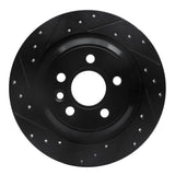 R1 Concepts 07-18 Volvo V60 Cross Country Rear Left Drilled & Slotted Black Brake Rotor by R1 Concepts RNC-633-27035L