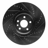 R1 Concepts 07-16 Volvo S80 Front Left Drilled & Slotted Black Brake Rotor by R1 Concepts RNC-633-27036L