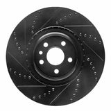 R1 Concepts 2007-2016 Volvo S60 Front Right Drilled & Slotted Black Brake Rotor by R1 Concepts RNC-633-27036R