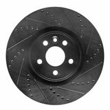 R1 Concepts 2007-2016 Volvo S60 Front Right Drilled & Slotted Black Brake Rotor by R1 Concepts RNC-633-27036R