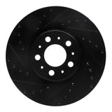 R1 Concepts 03-09 Volvo S60 Front Left Drilled & Slotted Black Brake Rotor by R1 Concepts RNC-633-27038L