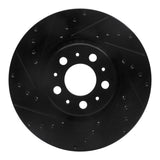 R1 Concepts 03-09 Volvo S60 Front Left Drilled & Slotted Black Brake Rotor by R1 Concepts RNC-633-27038L