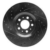 R1 Concepts 03-09 Volvo XC90 Front Right Drilled & Slotted Black Brake Rotor by R1 Concepts RNC-633-27038R