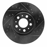 R1 Concepts 03-09 Volvo XC90 Front Right Drilled & Slotted Black Brake Rotor by R1 Concepts RNC-633-27038R