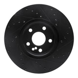 R1 Concepts 07-18 Land Rover Range Rover Evoque Front Left Drilled & Slotted Black Brake Rotor by R1 Concepts RNC-633-27041L