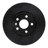 R1 Concepts 07-18 Land Rover Range Rover Evoque Front Left Drilled & Slotted Black Brake Rotor by R1 Concepts RNC-633-27041L