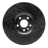 R1 Concepts 10-16 Volvo XC60 Front Left Drilled & Slotted Black Brake Rotor by R1 Concepts RNC-633-27043L