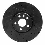 R1 Concepts 10-16 Volvo XC60 Front Right Drilled & Slotted Black Brake Rotor by R1 Concepts RNC-633-27043R
