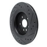 R1 Concepts 10-17 Volvo XC60 Rear Left Drilled & Slotted Black Brake Rotor by R1 Concepts RNC-633-27044L