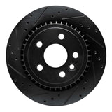 R1 Concepts 10-17 Volvo XC60 Rear Left Drilled & Slotted Black Brake Rotor by R1 Concepts RNC-633-27044L