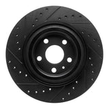 R1 Concepts 16-26 Volvo S60 Rear Right Drilled & Slotted Black Brake Rotor by R1 Concepts RNC-633-27052R