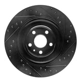 R1 Concepts 16-26 Polestar Polestar 2 Rear Left Drilled & Slotted Black Brake Rotor by R1 Concepts RNC-633-27054L