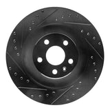 R1 Concepts 16-26 Polestar Polestar 2 Rear Left Drilled & Slotted Black Brake Rotor by R1 Concepts RNC-633-27054L