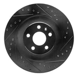 R1 Concepts 16-26 Polestar Polestar 2 Rear Right Drilled & Slotted Black Brake Rotor by R1 Concepts RNC-633-27054R