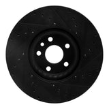 R1 Concepts 16-17 Volvo XC60 Front Left Drilled & Slotted Black Brake Rotor by R1 Concepts RNC-633-27055L