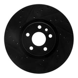 R1 Concepts 16-17 Volvo XC60 Front Left Drilled & Slotted Black Brake Rotor by R1 Concepts RNC-633-27055L