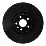 R1 Concepts 16-17 Volvo XC60 Front Right Drilled & Slotted Black Brake Rotor by R1 Concepts RNC-633-27055R