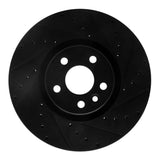 R1 Concepts 16-17 Volvo XC60 Front Right Drilled & Slotted Black Brake Rotor by R1 Concepts RNC-633-27055R