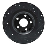 R1 Concepts 18-25 Volvo S60 Rear Left Drilled & Slotted Black Brake Rotor by R1 Concepts RNC-633-27058L