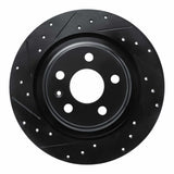 R1 Concepts 18-25 Volvo S60 Rear Left Drilled & Slotted Black Brake Rotor by R1 Concepts RNC-633-27058L