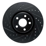 R1 Concepts 17-25 Volvo XC60 Front Left Drilled & Slotted Black Brake Rotor