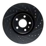 R1 Concepts 17-25 Volvo V90 Front Right Drilled & Slotted Black Brake Rotor